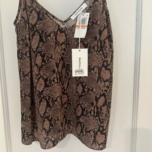 Frame Denim Brown and Black Sleeveless Camisole